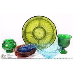 FLAT OF DECORATIVE GLASSWARE