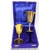 Image 1 : GOLD PLATED HOFS BRASS GOBLET SET IN CASE