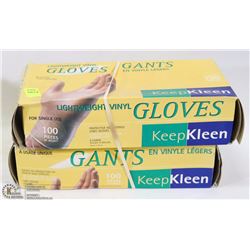 TWO BOXES OF DISPOSABLE VINYL GLOVES SIZE X-LARGE