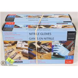 TWO BOXES OF DISPOSABLE NITRILE GLOVES SIZE LARGE
