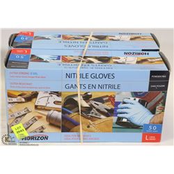 TWO BOXES OF DISPOSABLE NITRILE GLOVES SIZE LARGE