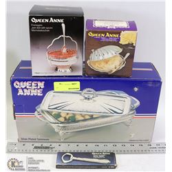 ESTATE BOX OF QUEEN ANNE SERVING DISHES