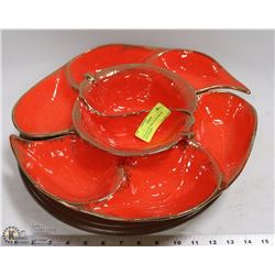 VINTAGE 3PC DELI PLATTER ON LAZY SUSAN