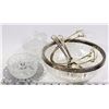 Image 1 : CRYSTAL SALAD BOWL WITH SILVER RIM AND CRYSTAL