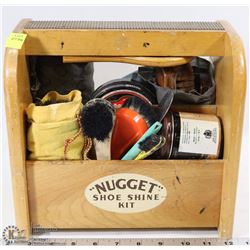 SHOE SHINE KIT AND STAND (NUGGET SHOE SHINE)