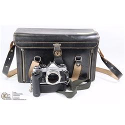 NIKON FE CAMERA W/ AUTO WINDER, CASE & ACCESSORIES