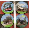 Image 1 : SET OF 4- 3D STYLE HANDPAINTED PLATES INCL TRAIN