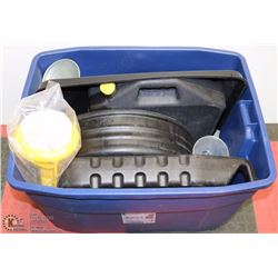 BIN WITH 3 OIL DRAIN PANS, TRANSMISSION DRAIN