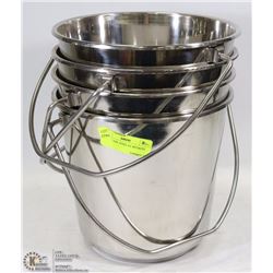 4 STAINLESS  STEEL 6 L BUCKETS