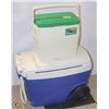 Image 1 : THERMOS COOLER ON WHEELS & VINTAGE COLEMAN COOLER