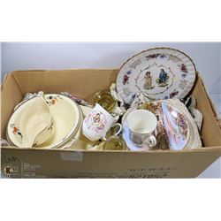 BOX OF ASST COLLECTOR DISHES INCL ROYALS, JOHNSON