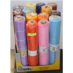 BOX OF 16 DECORATIVE MESH ROLLS