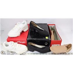 3 PAIRS OF KIDS DANCE SHOES SIZES 3M, 4C,4.5M