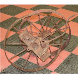 PAIR OF VINTAGE STEEL WHEELS