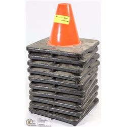 LOT OF 10 SHORT SAFETY CONES
