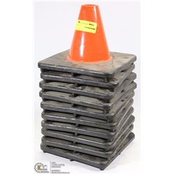 LOT OF 10 SHORT SAFETY CONES