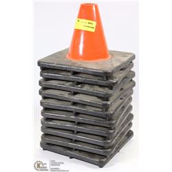 LOT OF 10 SHORT SAFETY CONES
