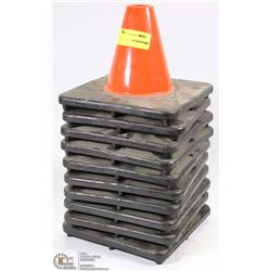 LOT OF 10 SHORT SAFETY CONES