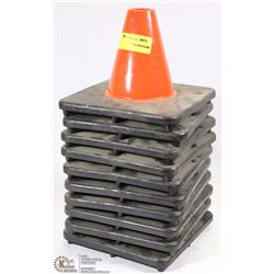 LOT OF 10 SHORT SAFETY CONES