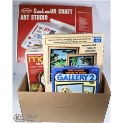 ESTATE LOT OF VINTAGE UNOPENED CRAFTS: 2-MACRAME,