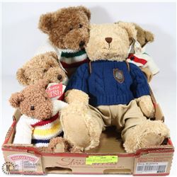 ESTATE LOT OF 5 COLLECTOR BEARS - 4-GUND THE BAY
