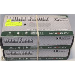 2 BOXES OF DURAFLOCK LINED GLOVES SIZE XXL