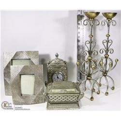 COLLECTION OF SILVER AND GOLD TONE DECOR
