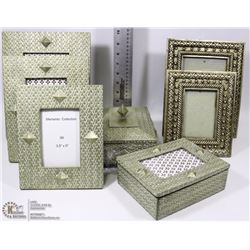 FLAT OF ASSORTED  DECOR INCL 5 PICTURE FRAMES,