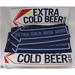 A SET OF 6 EXTRA COLD BEER MANCAVE SIGNS