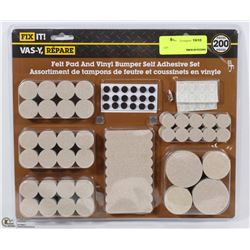 FIX IT 200PC FELT PAD & VINYL BUMPER SELF ADHESIVE