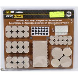 FIX IT 200PC FELT PAD & VINYL BUMPER SELF ADHESIVE