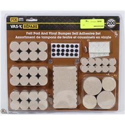 FIX IT 200PC FELT PAD & VINYL BUMPER SELF ADHESIVE