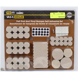 FIX IT 200PC FELT PAD & VINYL BUMPER SELF ADHESIVE