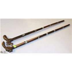 2 HAND CARVED WOOD CANES