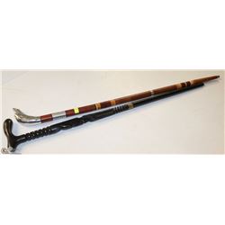 2 WOOD & METAL CANES