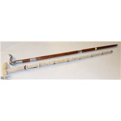 2 WOOD & METAL CANES