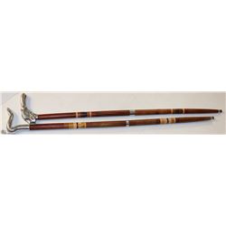 2 METAL AND WOOD CANES