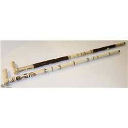 2 MARBLE & WOOD CANES