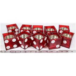 BOX OF POKER DICE TEALIGHT HOLDERS