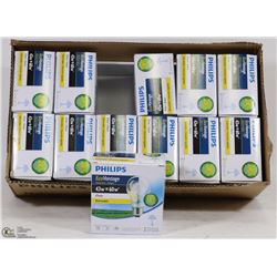 CASE OF PHILIPS ECOVANTAGE CLEAR LIGHT BULBS