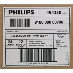 CASE OF PHILIPS ECOVANTAGE CLEAR LIGHT BULBS