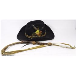 LANNING 7-1/8" FELT COWBOY HAT W/ LEATHER RIDING