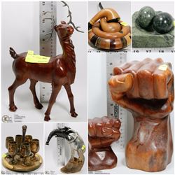 FEATURED ITEMS: HAND CARVED WOOD/STONE/HORN FIGURES!