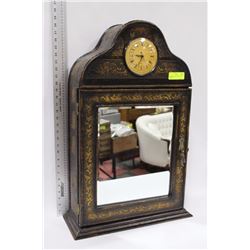 MIRRORED DOOR 4-SHELF WOOD CABINET