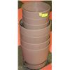 Image 1 : LOT OF 8 CAMEO TAN PLANTER POTS INCL 12" & 10"