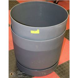 LOT OF 2 CAMEO 20" GREY PLANTER POTS