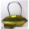 Image 1 : GREEN SNAKESKIN STYLE 2IN1 HANDBAG