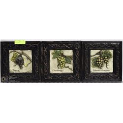 3 WINE PLAQUES