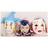 Image 1 : LOT OF 3 VINTAGE PORCELAIN MASKS