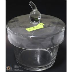 LARGE GLASS BOWL W/ LID